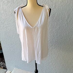 Express White V-Neck Tank Top